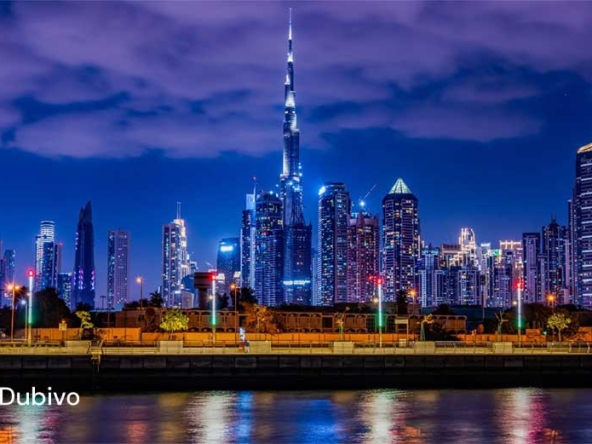 Dubai attractions at night