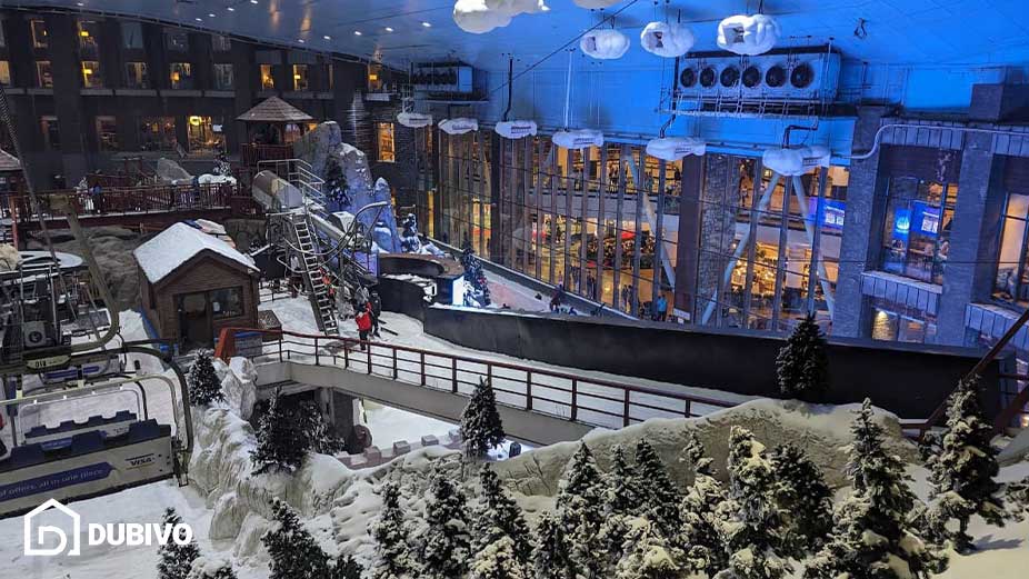 بخش های مختلف پیست اسکی دبی